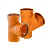 Тройник канализационный ПП 45° 110x110 мм Valfex, рыжий
