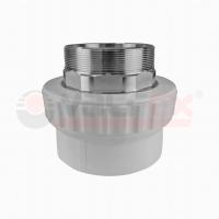 Муфта полипропиленовая переходная НР 90х3" под ключ Valfex, серая