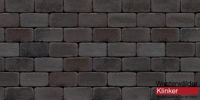 Тротуарная клинкерная брусчатка PK815SG Schwarz-bunt Edelglanz gerumpelt 200x100x52 Westerwalder Klinker