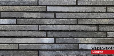 Фасадная клинкерная плитка WK124 Long Dunkelgrau 468х40 Westerwalder Klinker