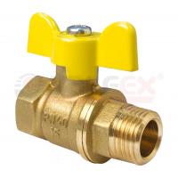 Кран шаровой латунный газ Valfex 1" ВР-НР, ручка-бабочка
