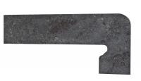 Клинкерный плинтус ступени правый Exagres Zan.Metalica Basalt Derecha 17,5x39,5