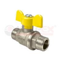 Кран шаровой латунный газ Valfex 3/4" НР-НР, ручка-бабочка, никелированный