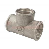 Тройник латунный никелированный 3/4" внутренняя резьба Valfex