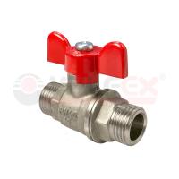 Кран шаровой латунный Valfex 1/2" НР-НР, ручка-бабочка, никелированный