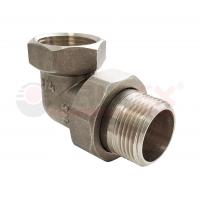 Сгон латунь никель угловой разъемный (американка) 1/2" внутренняя-наружная резьба Valfex