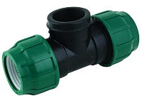 Тройник ПНД компрессионный с наружной резьбой 90х4"х90 POELSAN NEW (Турция)