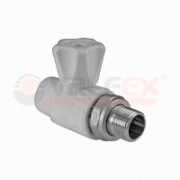 Кран шаровый PPR для радиатора прямой 25х3/4" НР Valfex, серый
