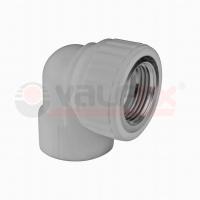 Угольник комбинированный PP-R ВР 32х3/4" Valfex, серый