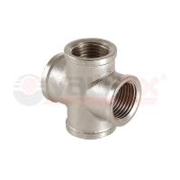 Крестовина латунная никелированная 3/4" внутренняя резьба Valfex