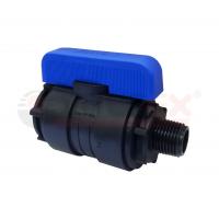 Шаровый кран ПНД компрессионный наружная-внутренняя резьба 1"х1 1/4" ДУ 33 мм Valfex