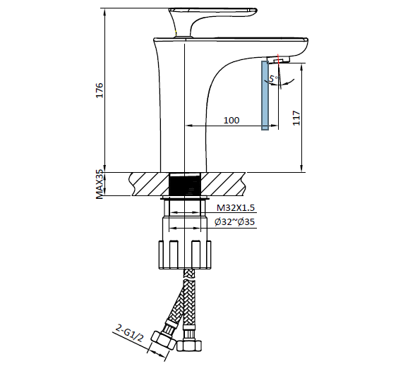 Смеситель для раковины AltroBagno Aperto 0123 NeOr