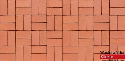 Тротуарная клинкерная брусчатка PWK110R40 Design rot 200x100x40 Westerwalder Klinker