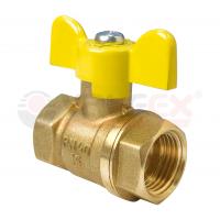 Кран шаровой латунный газ Valfex 1 1/4" ВР-ВР, ручка-бабочка