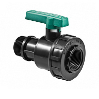 Шаровый кран ПНД компрессионный наружная резьба - внутренняя резьба 1 1/2"х2" POELSAN (Турция)