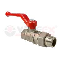 Кран шаровой латунь американка Valfex 3/4" ВР-НР, ручка-рычаг, никелированный