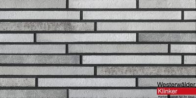 Фасадная клинкерная плитка WK123 Long Grau 468х40 Westerwalder Klinker