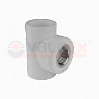 Тройник комбинированный PP-R ВР 25х3/4"х25 Valfex, серый