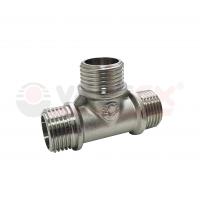 Тройник латунь переходной никелированный 1/2" наружная резьба Valfex