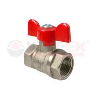 Кран шаровой латунный Valfex 1 1/4" ВР-ВР, ручка-бабочка, никелированный