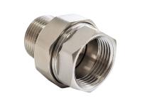 Сгон латунь никель прямой разъемный 3/4" внутренняя-наружная резьба Valfex