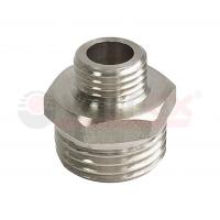 Ниппель латунный переходной никелированный 3/8"х1/4" наружная резьба Valfex