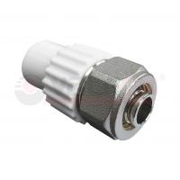 Муфта комбинированная для соединения PPR-PE труб 20х16 Valfex, серая