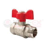 Кран шаровой латунный Valfex Optima 3/4" ВР-НР, ручка-бабочка, покрытие никель