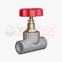 Вентиль проходной полипропиленовый PP-R 25х3/4 90° Valfex, серый