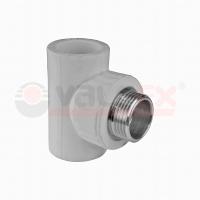 Тройник комбинированный PP-R НР 32х1/2"х32 Valfex, серый