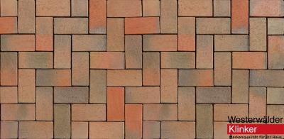 Тротуарная клинкерная брусчатка WK112RB40 Design rot braun 200x100x40 Westerwalder Klinker