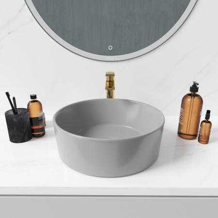 Раковина накладная Grossman GR-3013GM (400х400х150) серая