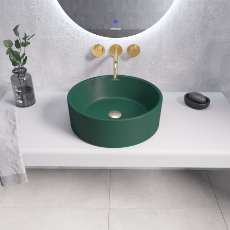 Накладная раковина Grossman GR-3013OLM (400х400х150) зеленая