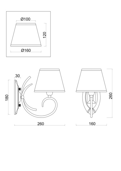 Бра Freya Gisela FR2013WL-01G