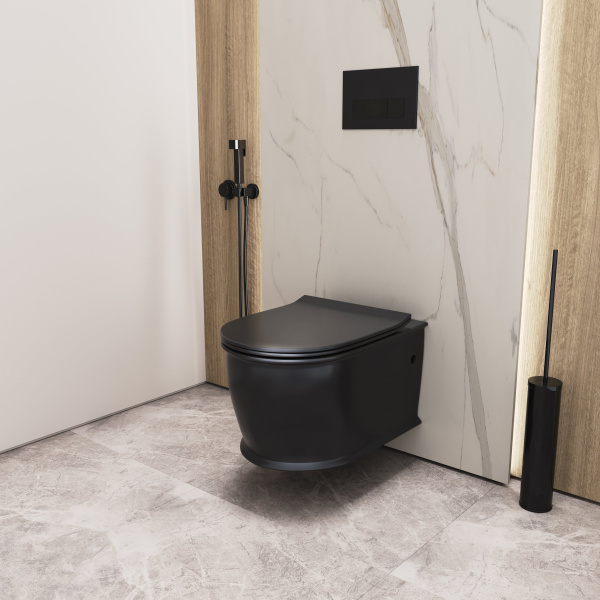 Унитаз подвесной Grossman GR-4482BMS Retro (545х370х360) черный