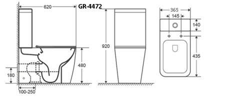 Унитаз напольный Grossman GR-4472S Style (620х365х920)