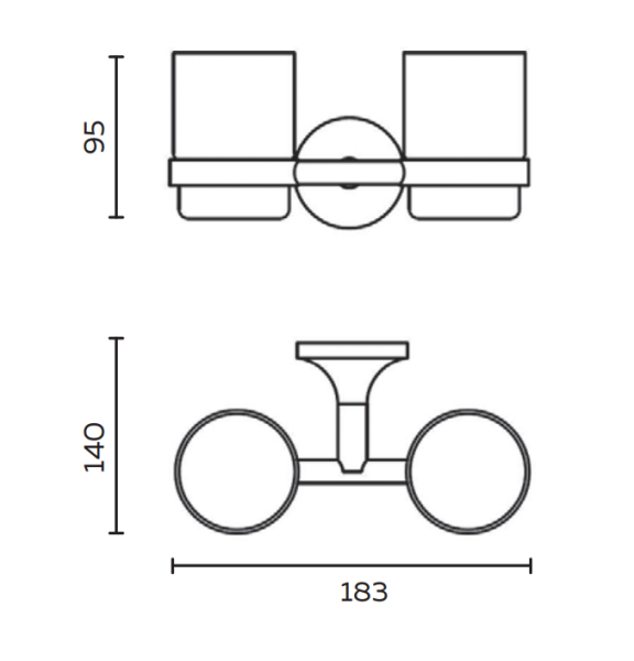 Стакан для зубных щеток двойной подвесной AltroBagno Corposo 081702 Or