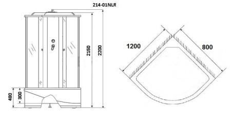 Душевая кабина Niagara Ultra NG-214-01LN (1200х800х2200)