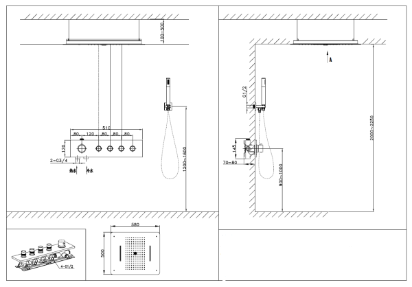 Душевая система с термостатом Metropoli 040401 NeOp
