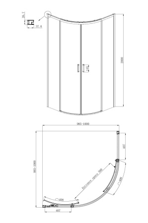 Душевой уголок Ambassador Queen 11011102 100x100