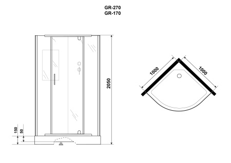 Душевая кабина Grossman Classic GR270 (100х100х205)