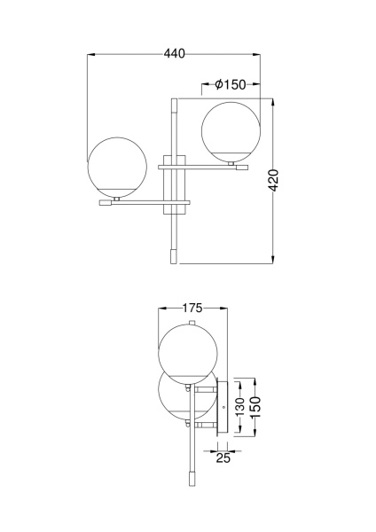 Бра с шарами Maytoni Nostalgia MOD050WL-02G