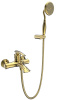 Дополнительные свойства: латунный ручной душ, аэратор с ограничением расхода воды, керамический картридж Комплектация: смеситель настенного монтажа, настенный держатель ручного душа, ручной душ, гибкий металлический шланг, эксцентрики, чаши декоративные