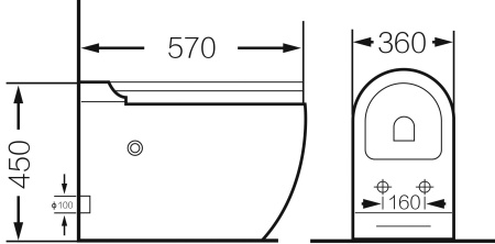 Унитаз приставной Grossman Impuls GR-PR5502 (570х360х450) белый