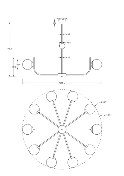 Потолочный светильник Maytoni Rendez-vous MOD109PL-10BS