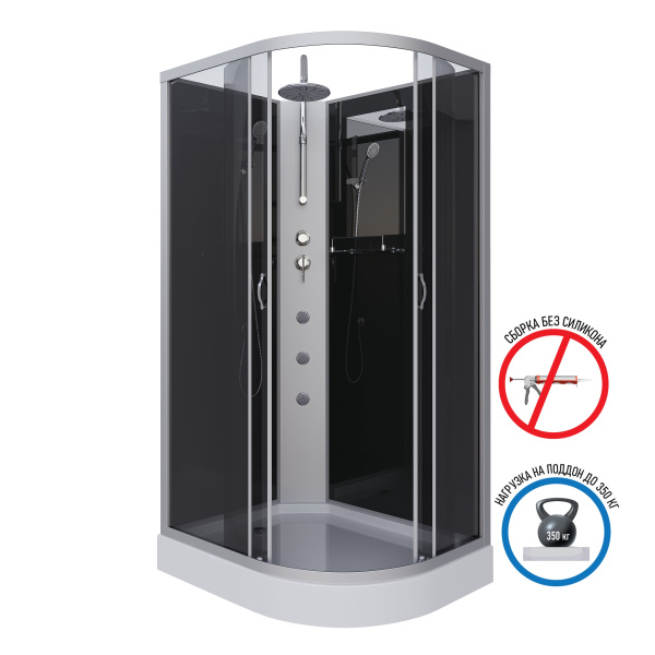 Душевая кабина Niagara Classic NG-3512-14LBKTG (1200х800х2100-2400)