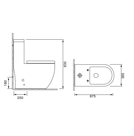 Унитаз компакт напольный Grossman GR-4496S Style (675х365х830)