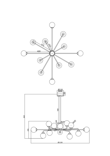 Потолочная люстра Freya Alexis FR5120PL-12G