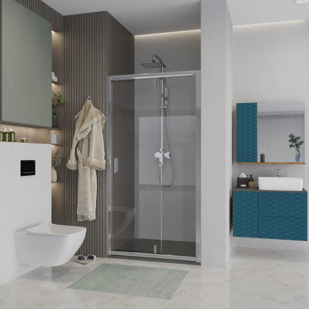 Душевая дверь в нишу Niagara Nova NG-63-9A 90х195, прозрачное стекло, профиль хром