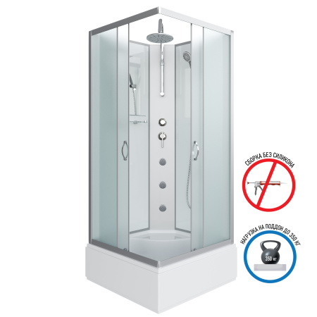 Душевая кабина с полкой Niagara Classic NG-1108-14BKTG (900х900х2100-2400)